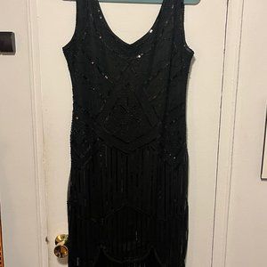 1920 s Great Gatsby Style Flapper Sequin and Fringe Dress